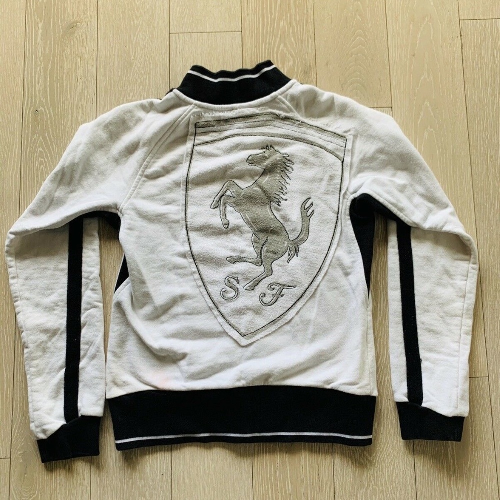 Puma Women's Medium Gray/Grey Track Jacket Zip Up Athletic Long Sleeve Ferrari